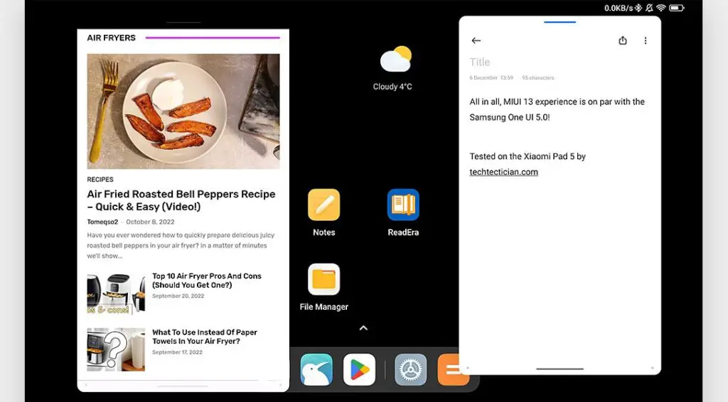 Opening and using apps in floating windows is a breeze with MIUI 13 - on our Xiaomi Pad 5 we didn't experience any slowdowns while using this feature.