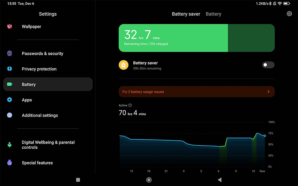 Xiaomi Pad 5 battery life.