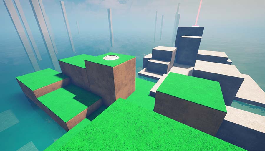 Refunct is a game based around parkour mechanics - running, jumping, sliding, wall jumps and all that jazz.