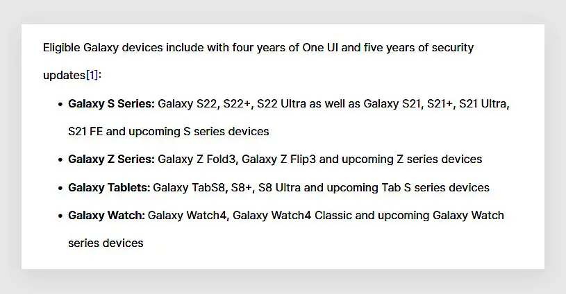 The S21 series are included in the new Samsung's extended support policy.