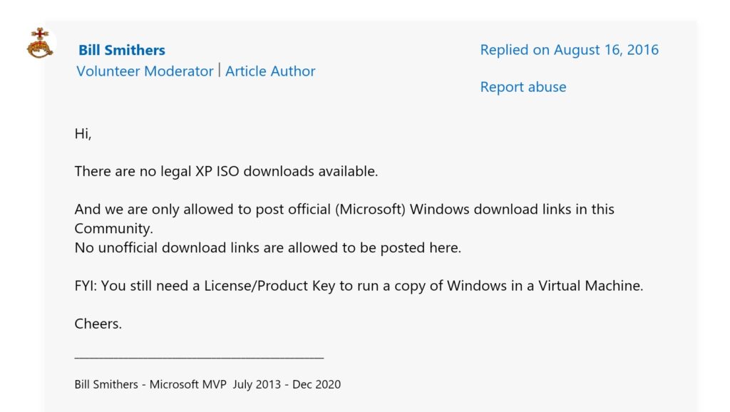 According to the Microsoft forums, currently there are no official Windows XP ISO's available for download.