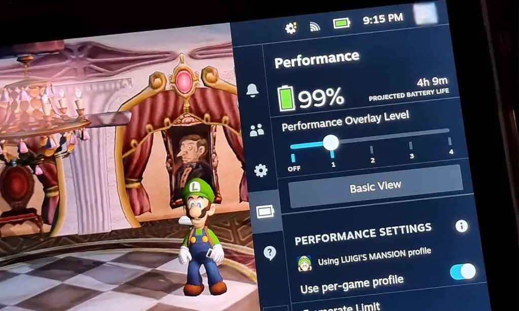 Gamecube - Luigi's Mansion battery life.