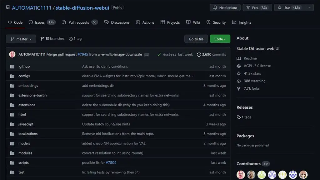 You can get the AUTOMATIC1111 Stable Diffusion WebUI from its official GitHub repository.