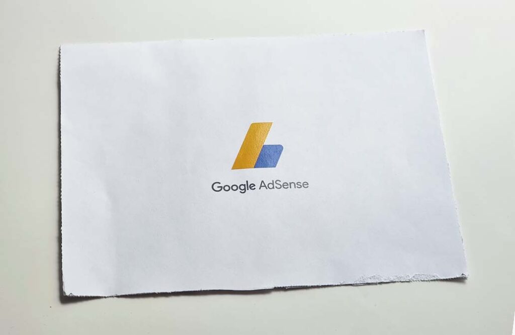 The reverse of the Google AdSense PIN verification letter up close.