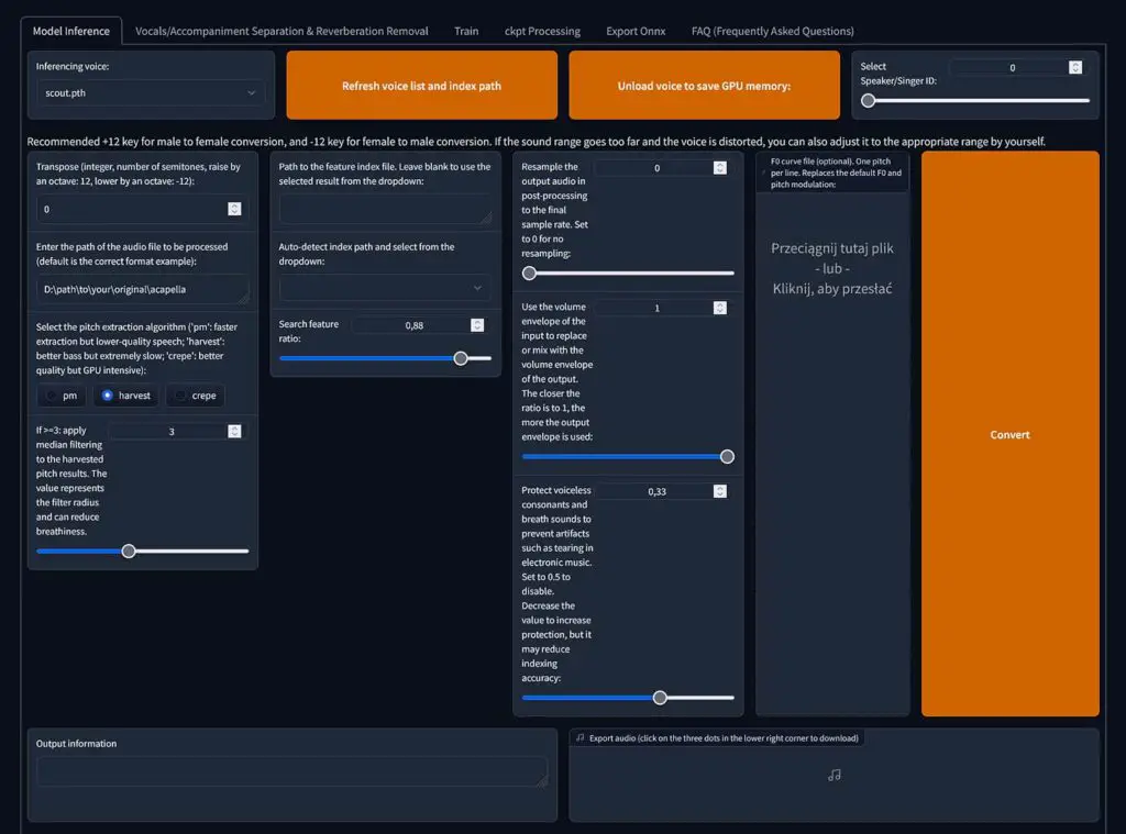 Here are our basic model inference settings you can use as a starting point.