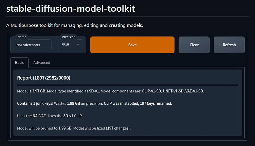 One of the ways to prune a Stable Diffusion model is using the Model Toolkit Extension for the Automatic1111 SD WebUI.