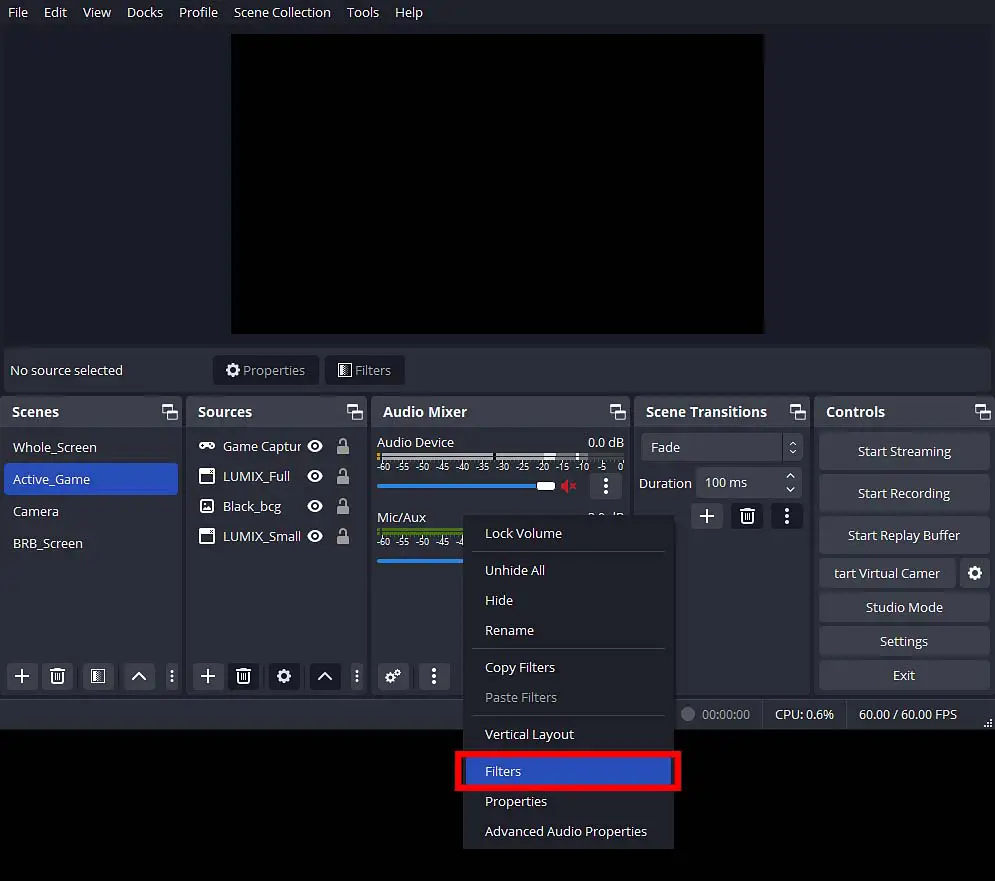 First, you need to add both the filter you want to control using a hotkey, and the special obs-filter-hotkeys filter to the source you want to control.