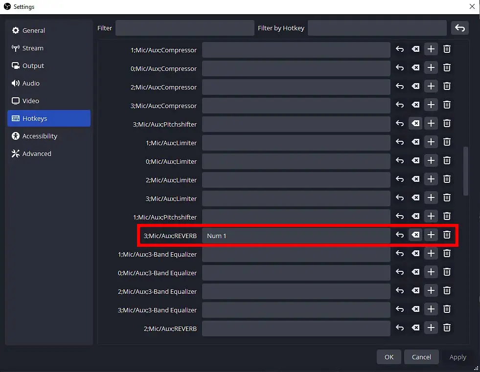 If you've done everything right, your new hotkey settings should appear in the Hotkeys menu like shown on the image.