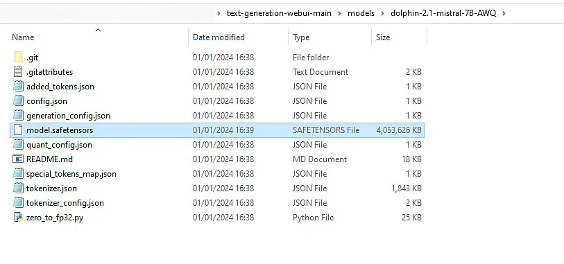 AWQ LLM model files in a folder.