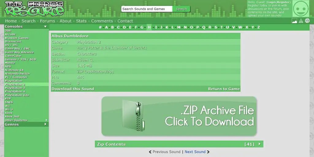 The Sounds Resource archive is a great place for downloading voice audio samples of video game characters.