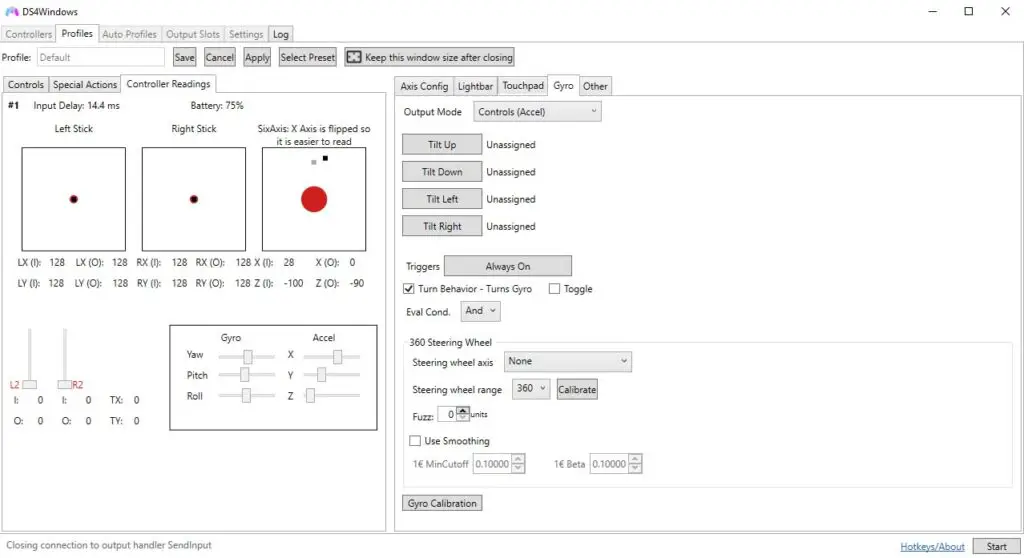 Testing the Data Frog PS4 controller clone using DS4Windows software.