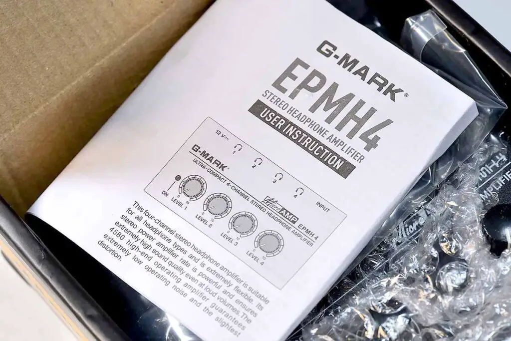 G-MARK EPMH4 instruction manual inside the box.