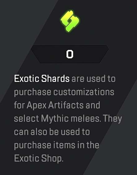 Apex Legends Exotic Shards symbol in the in-game wallet menu.
