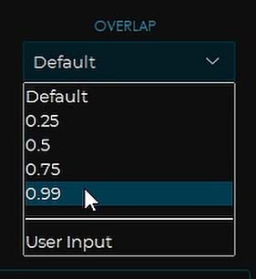 The overlap setting.