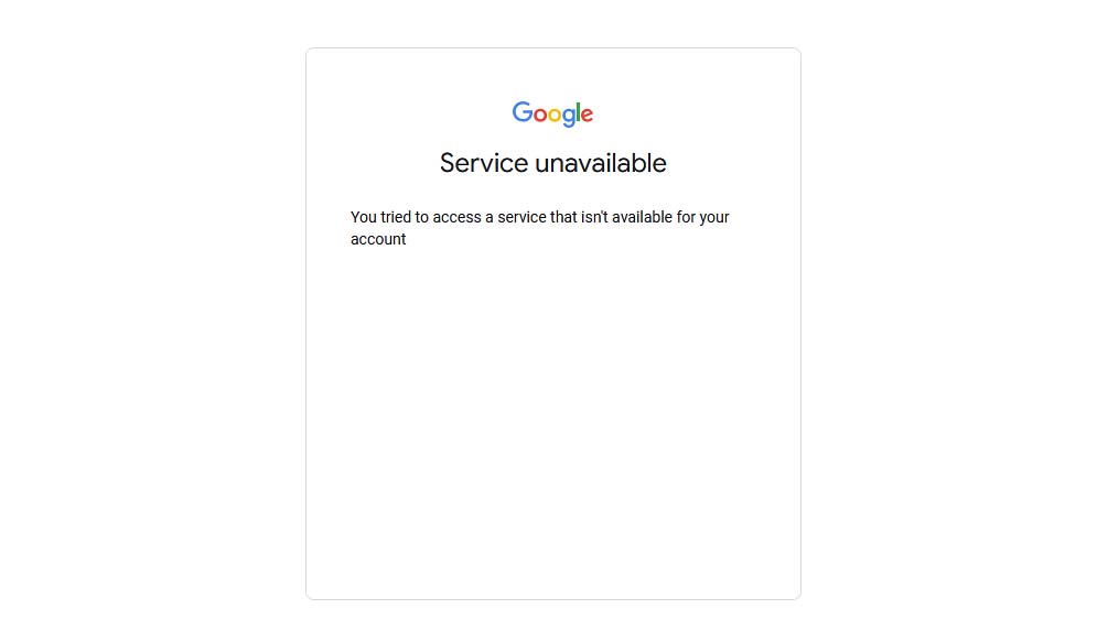 "Service unavailable" error in NotebookLM.