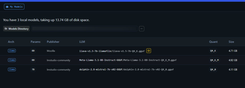 A vision-enabled model imported into LM Studio.