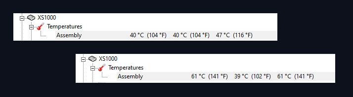 Kingston XS1000 2TB temperatures test.