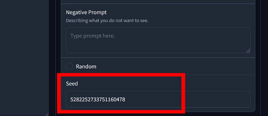The fixed seed value input in Fooocus.