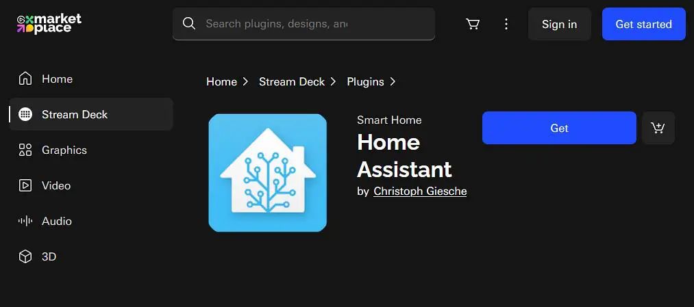 The Home Assistant Plugin in the Elgato Stream Deck Marketplace.