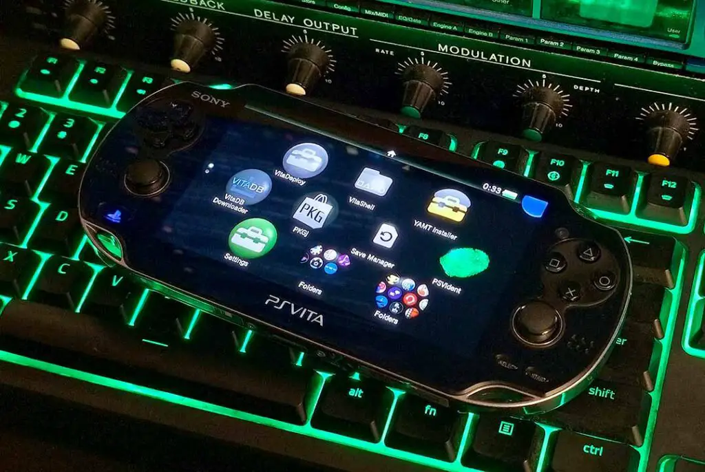 PS Vita PCH-1004 after a successful modding process.