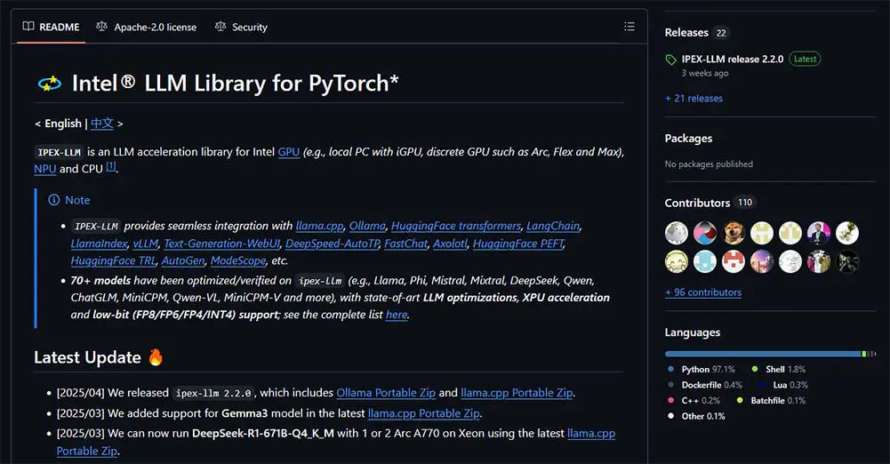 IPEX-LLM project repository over on GitHub.