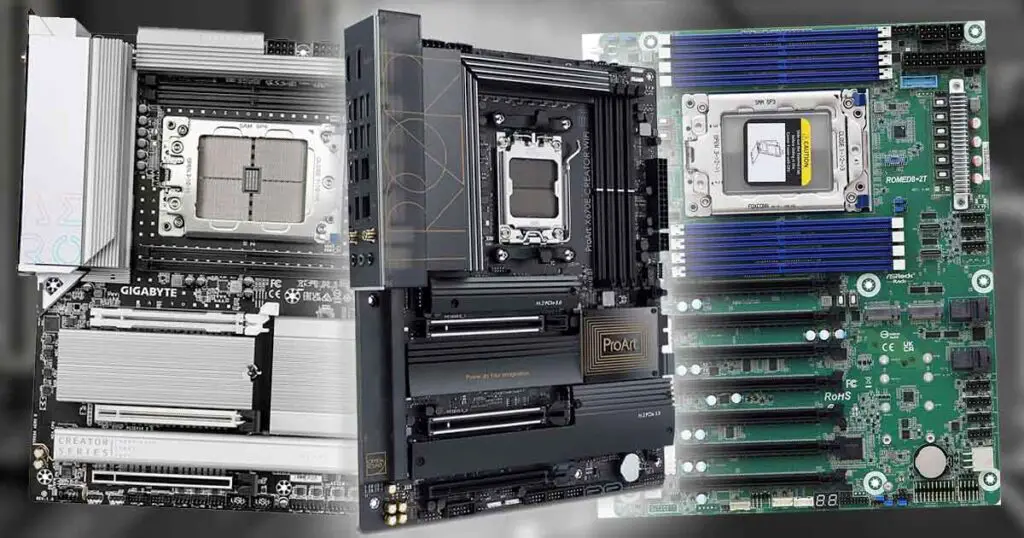 Multi-GPU setup motherboard examples.