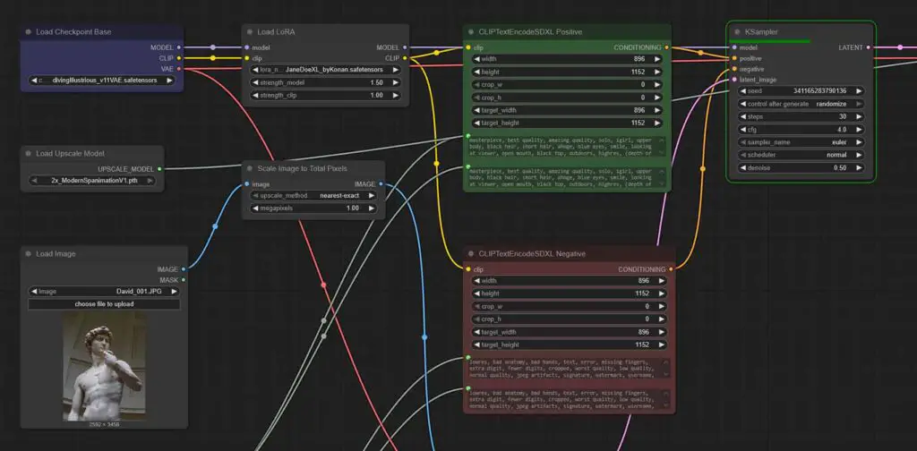 ComfyUI node-based user interface.