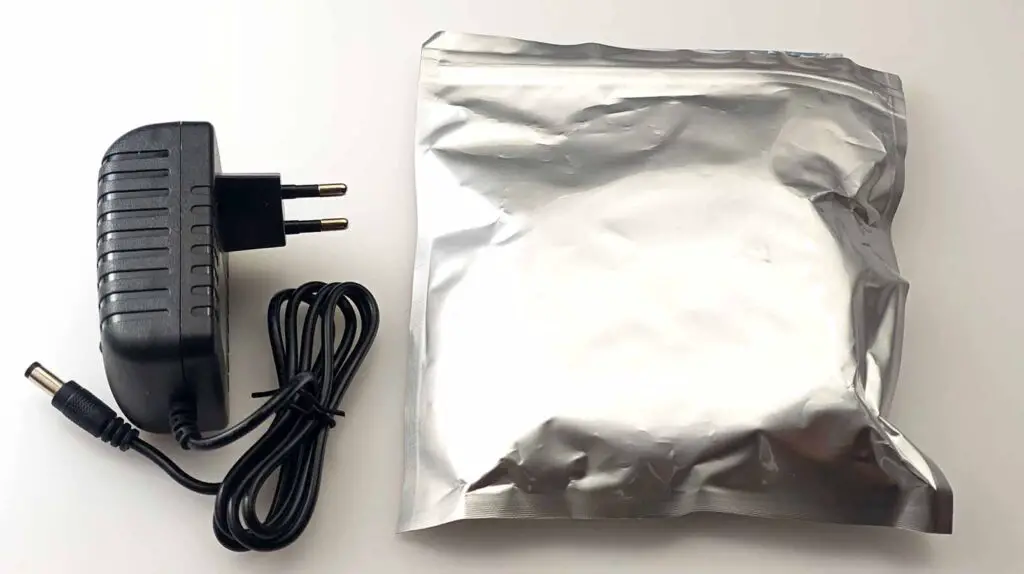 The power supply bundled with the light strip.