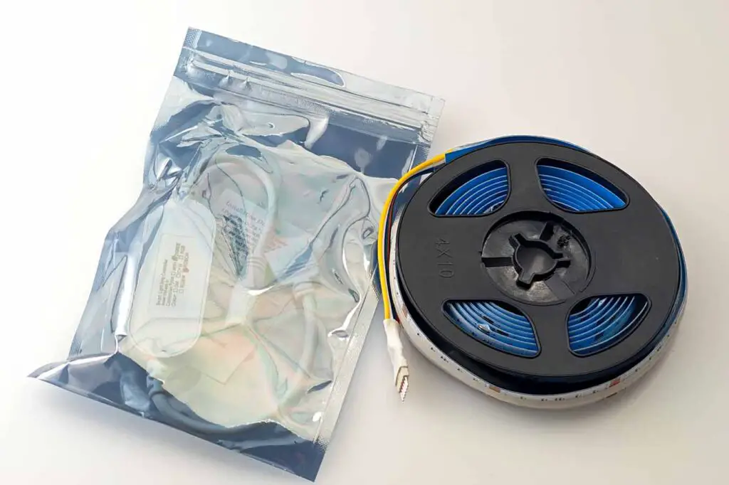 The LED strip, the controller, and the packaging they came in.