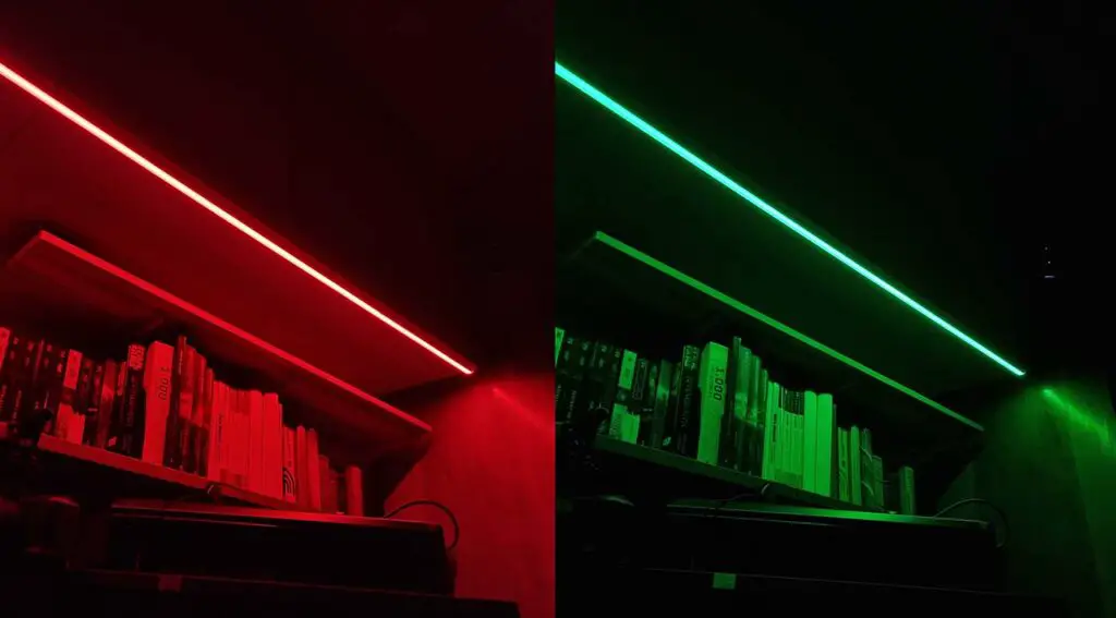 Red and green light settings on the Lonsonho ZB-RGBCW / eWeLight ZB-CL01 LED Strip.