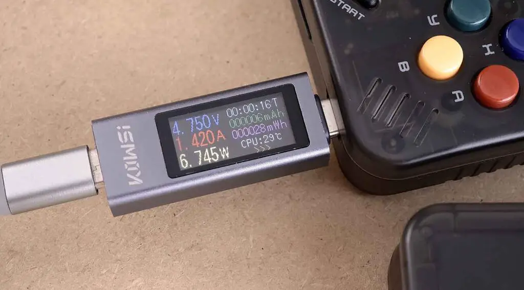 Miyoo Mini Plus charging test.