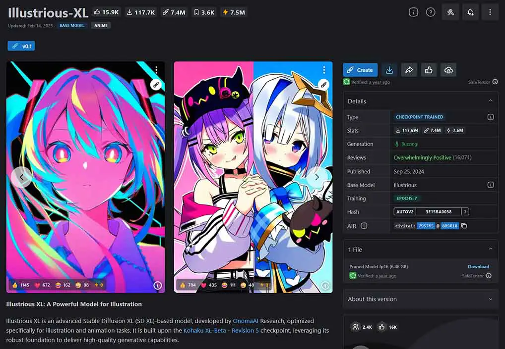 The base version of Illustrious XL over on CivitAI.