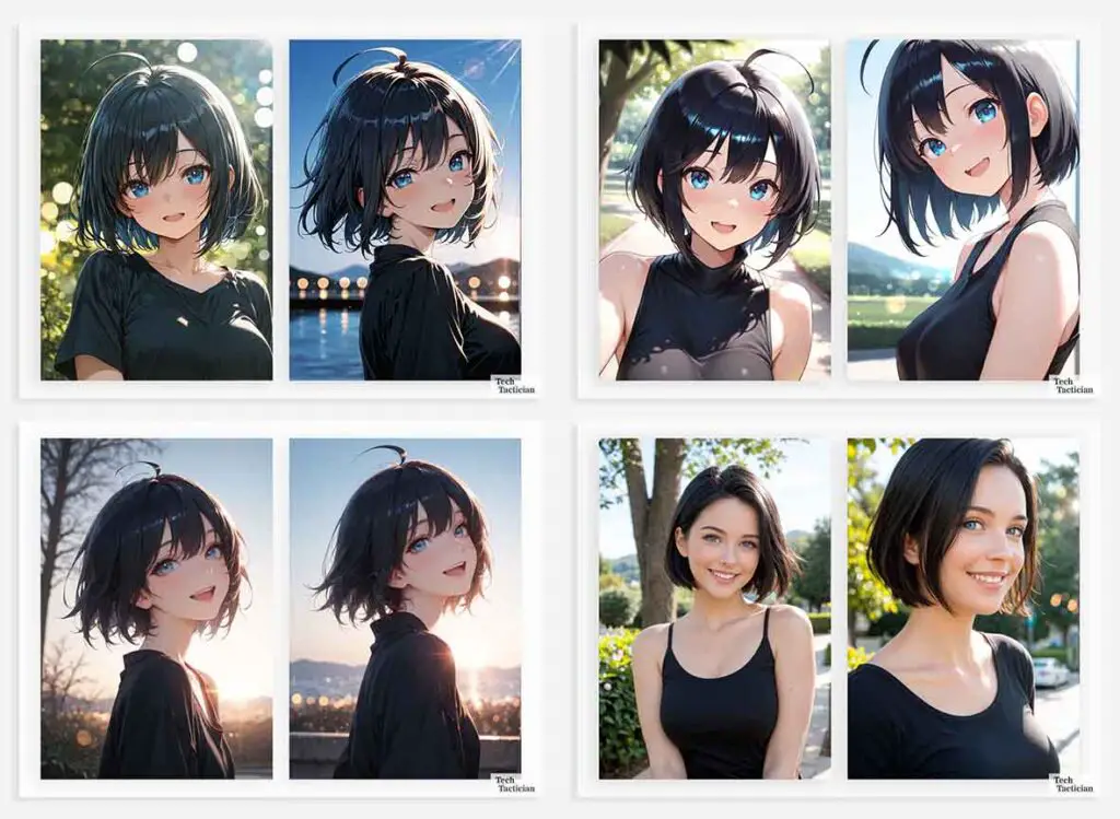 An example of four model testing image pairs.