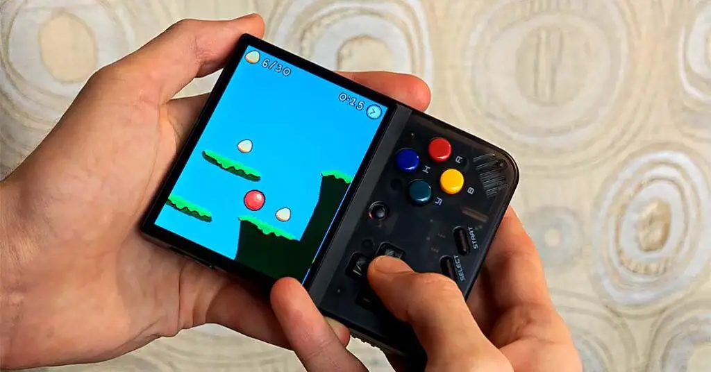 Bounce Tales running on the Miyoo Mini Plus (old mobile java games emulation).