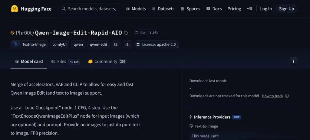 The Qwen-Image-Edit-Rapid-AIO repository snippet.