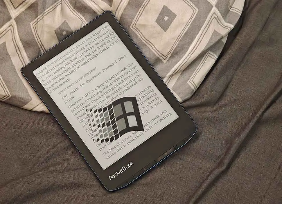 PocketBook Verse Pro showing a custom transparent sleep overlay icon on the lock screen.