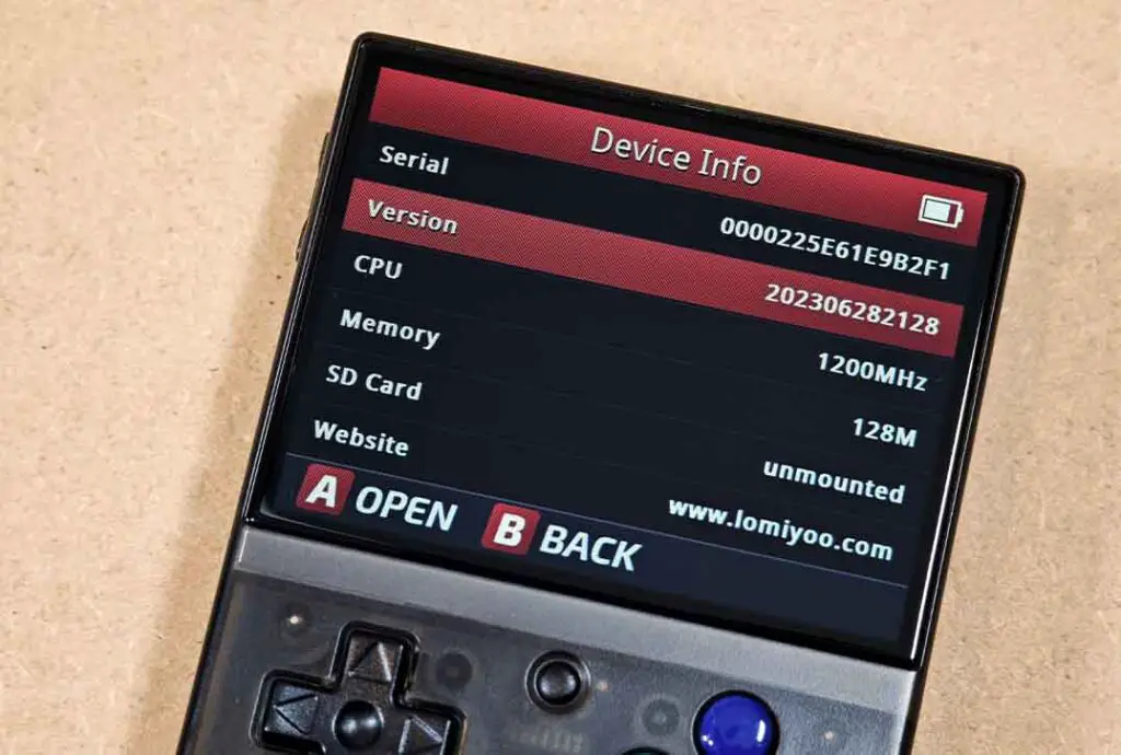 Checking the version of the stock OS in the "Settings -> Device Info -> Version" menu.