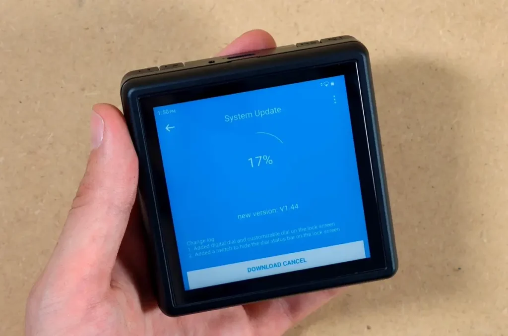 The RG Rotate downloading a FOTA system update during first setup.