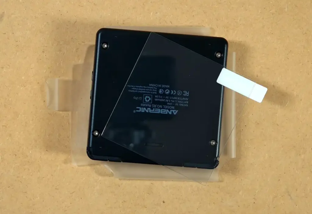 The included RG Rotate screen protector before installation.