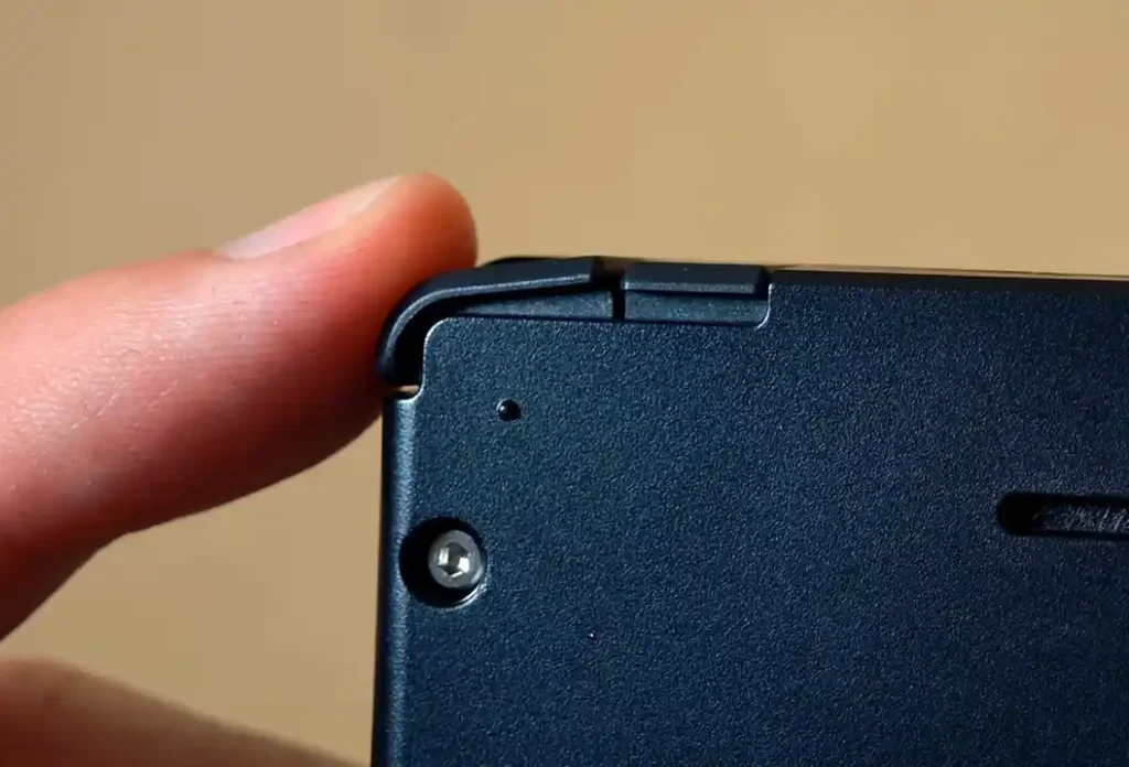 Showing the short travel path of the RG Rotate shoulder buttons from up close.