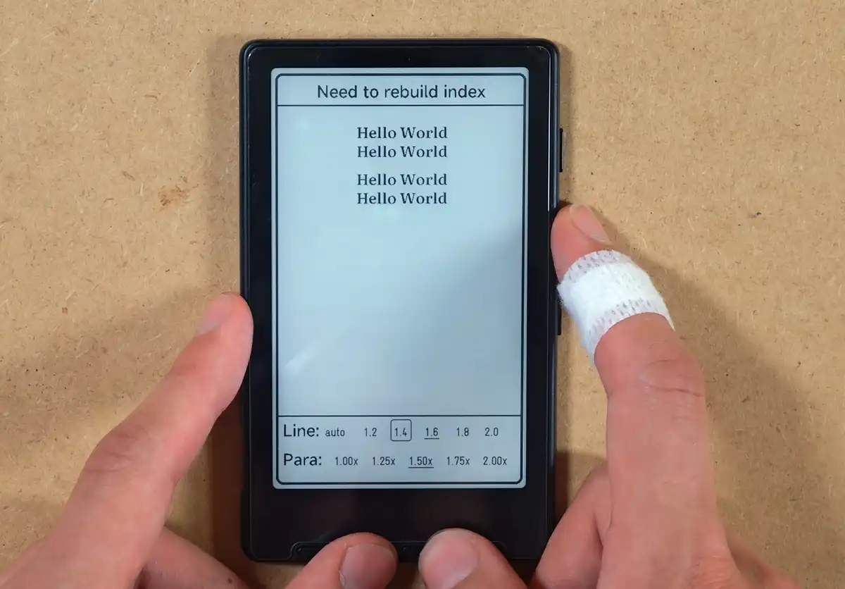 The text spacing menu with line and paragraph spacing options.