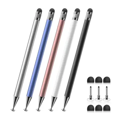 Bopomofo passive touchscreen stylus set with clear disc and rubber tips