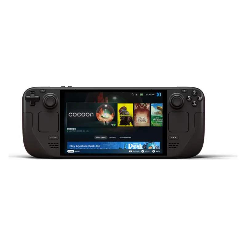 Steam Deck handheld gaming PC viewed from the front