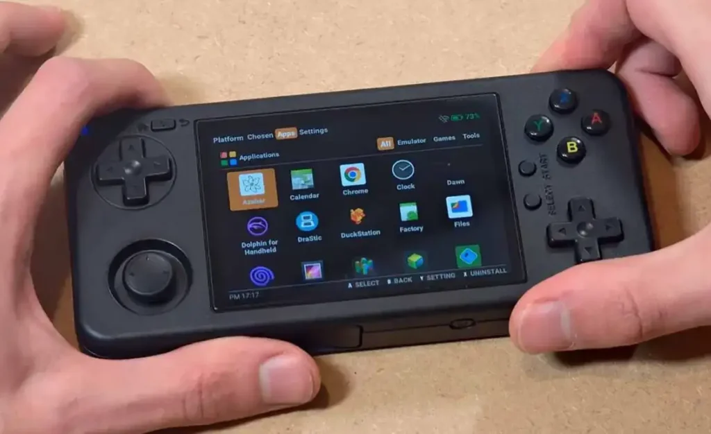 NetherSX2 and other emulator apps on the MagicX One 35 handheld.