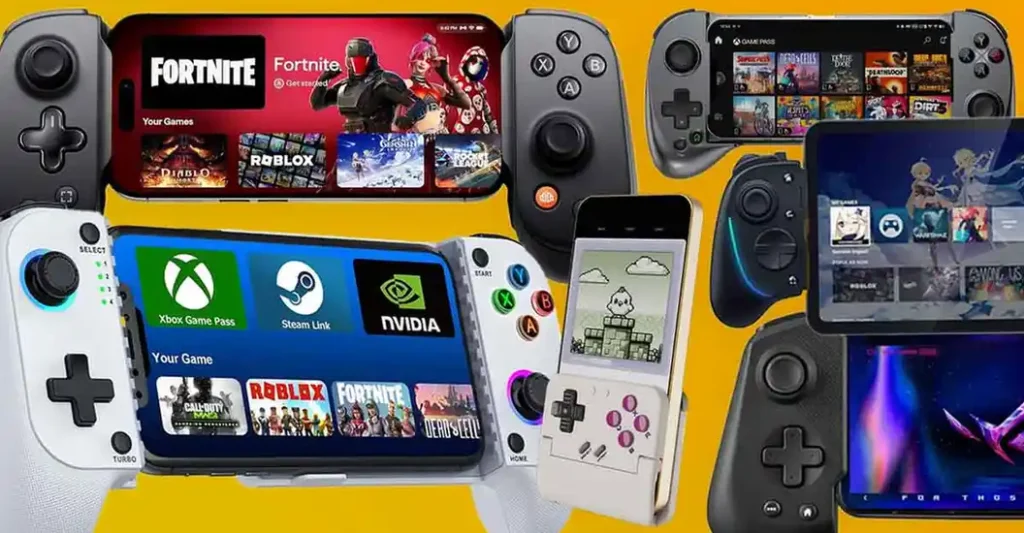 Android smartphones mounted in telescopic controllers - a few examples.