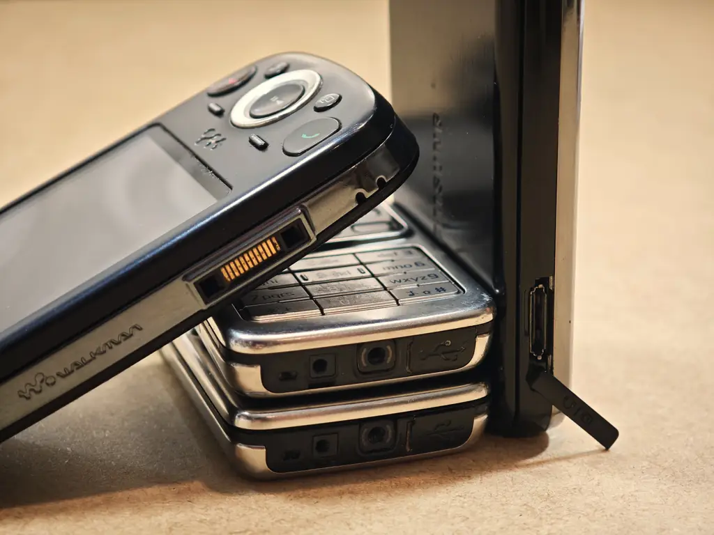 Charging ports of a Sony Ericsson Zylo, two Nokia 6300 phones and a Samsung Omnia.